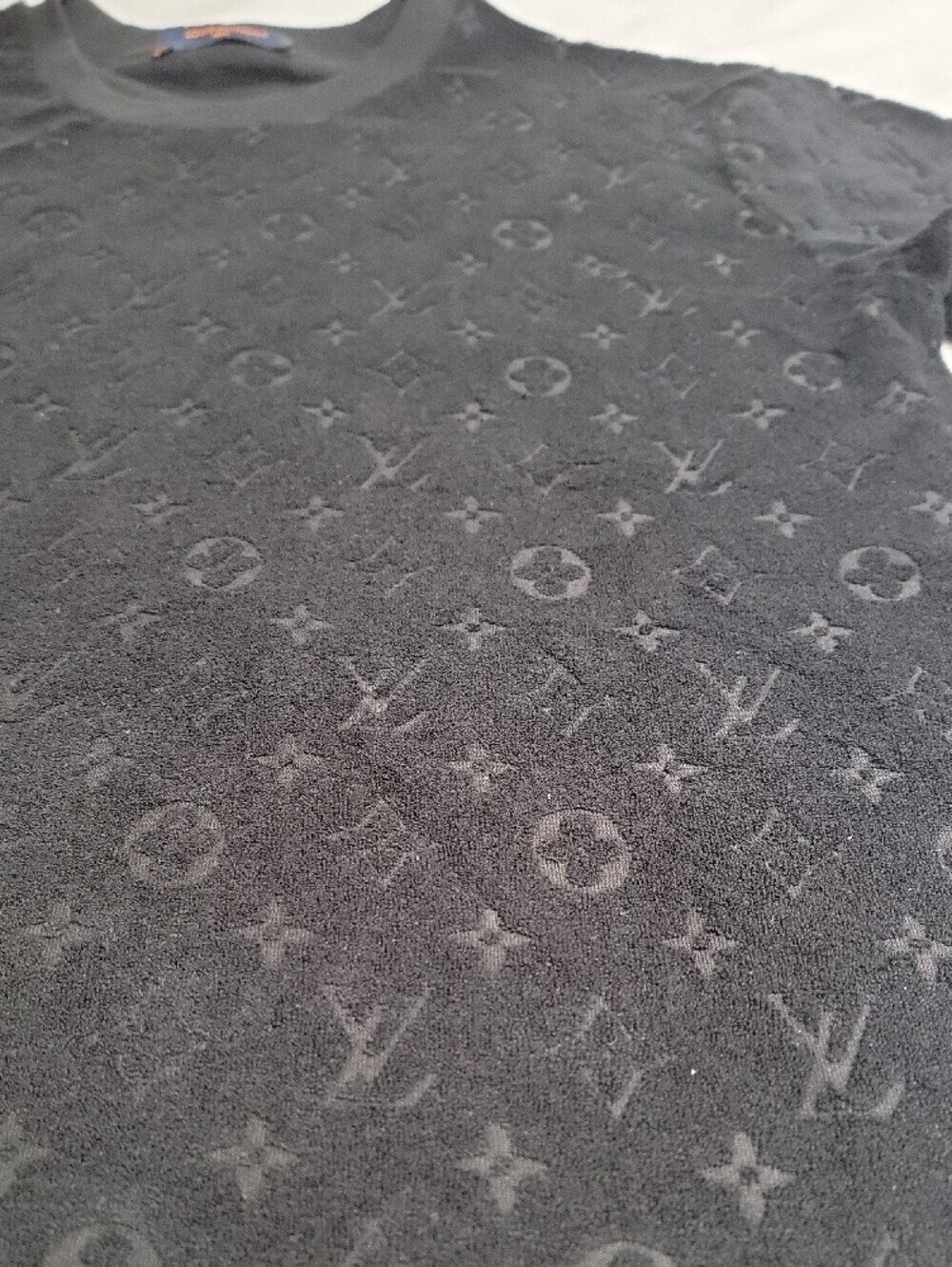 Louis Vuitton Black Monogram French Terry  Short Sleeve Tee - Picture 2 of 4